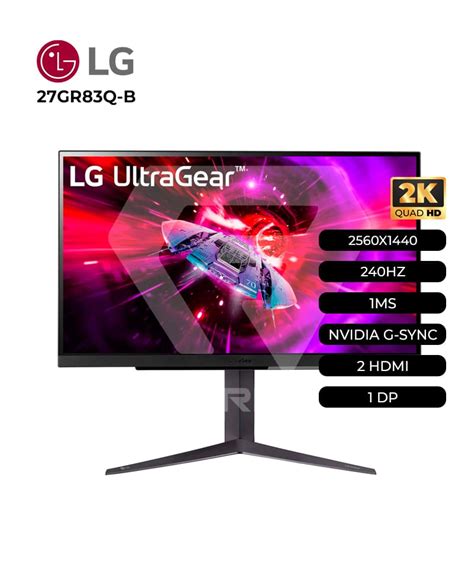 MONITOR LG 27 ULTRAGEAR IPS 2K QHD 27GR83Q B 2560X1440 240HZ