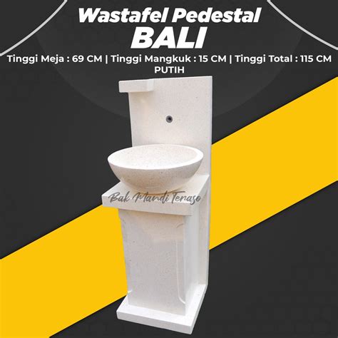 Jual Wastafel Teraso Tipe Pedestal Bali Cm Putih Shopee Indonesia