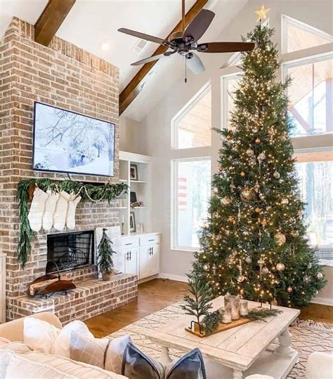 Brick Fireplace With Wood Beam Vaulted Ceiling Soul Lane