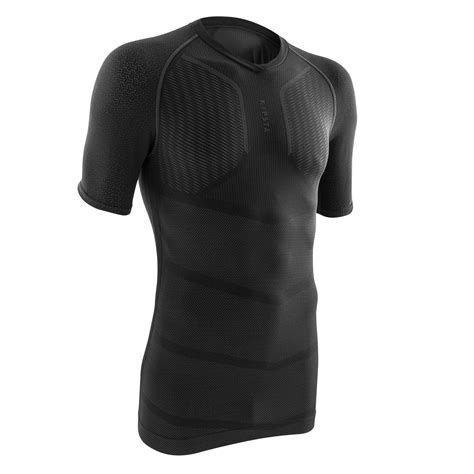 Adult Short Sleeved Thermal Base Layer Top Keepdry 500 Black