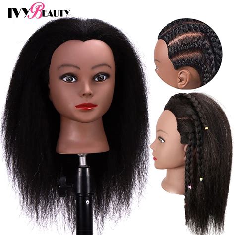 Female Mannequin Head With Hair For Braiding African Mannequin Practice