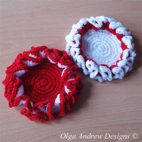 Ruffle Christmas Coaster Crochet Pattern Crochet Christmas Etsy