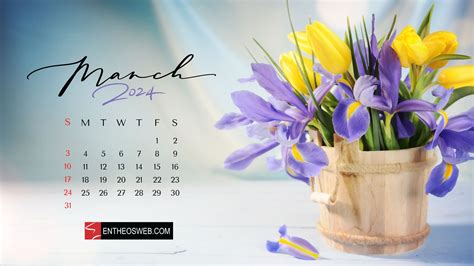 March 2024 Calendar Wallpaper Easter Danna Elfreda