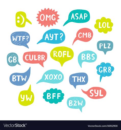 Hand Drawn Internet Acronyms Abbreviations Vector Image Sexiezpicz