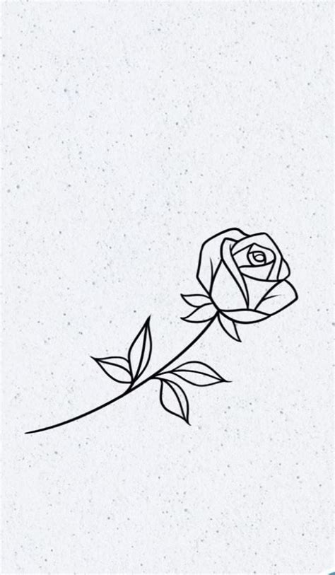 Stunning simple rose tattoo stencil design Geometric Tattoo Outline ...