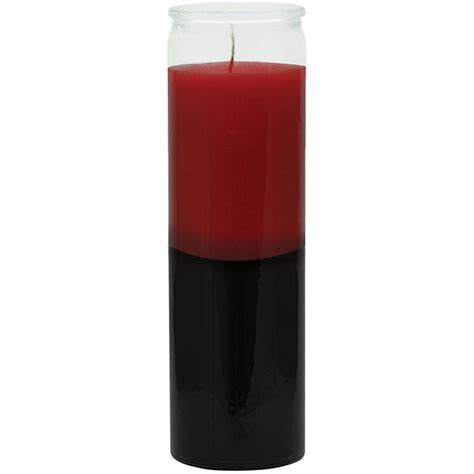 7 Day Glass Plain Candle Red Black