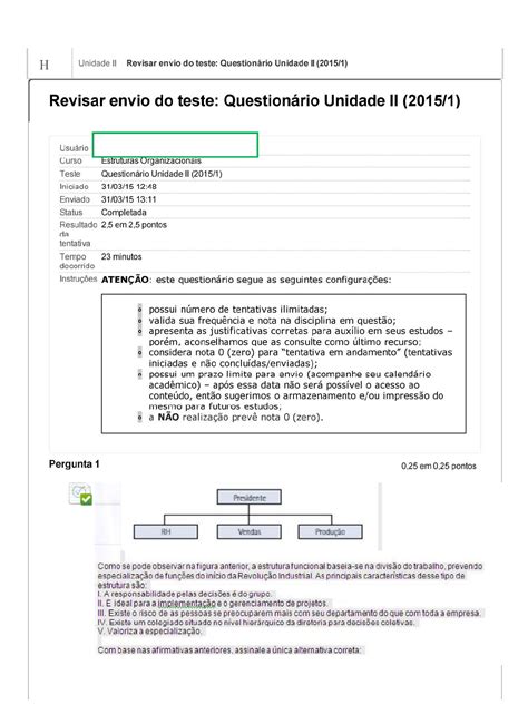 Unip Estruturas Organizacionais Questionário Unidade Ii Estruturas