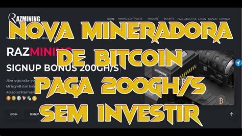 RAZMING MINERADORA DE BITCOIN PAGANDO 200GH S DE MINERAÇÃO MINERA SEM