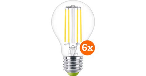 Philips LED Filament Lamp 2 3W E27 Koel Wit Licht 6 Pack