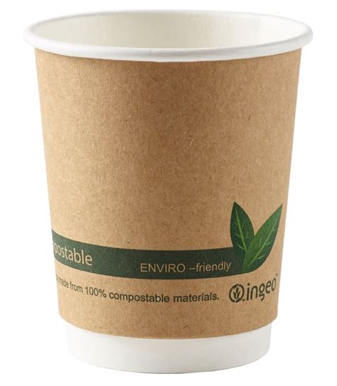 Compostable Coffee Cups Double Walled - 8oz, 12oz & 16oz – Green Man ...