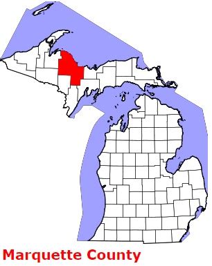 Marquette County on the satellite map of Michigan 2024. Actual satellite images of Marquette ...