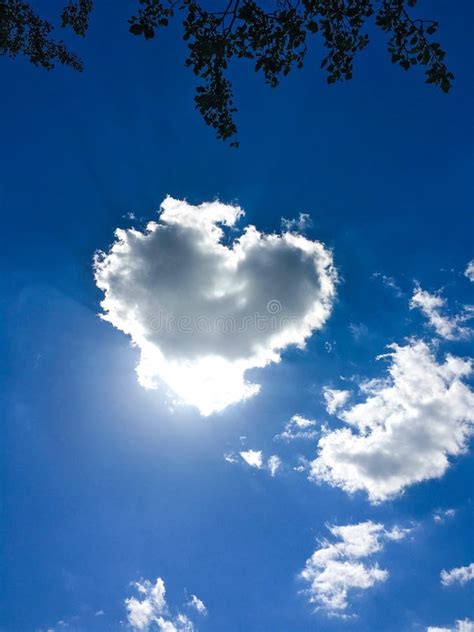 Heart Shaped Cloud In The Blue Sky Stock Image Image Of Close Weather 128251531