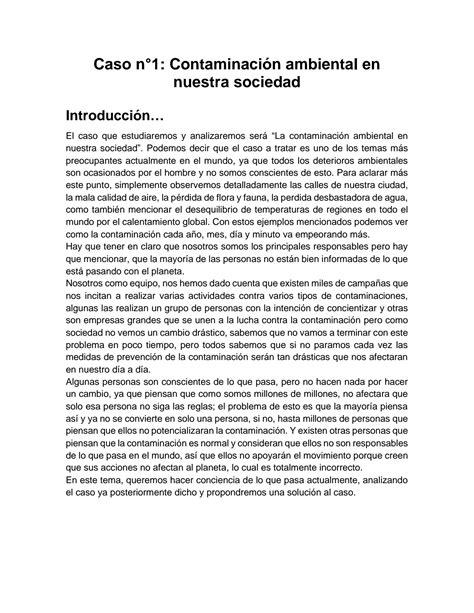 Solution Contaminaci N Ambiental En Nuestra Sociedad Examinacion