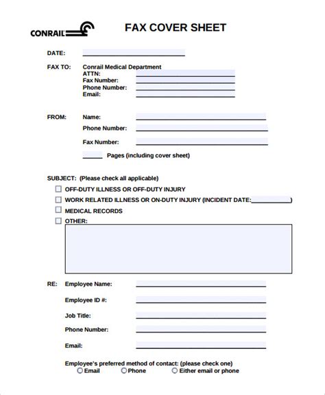 Medical Fax Cover Sheet Examples Format Pdf