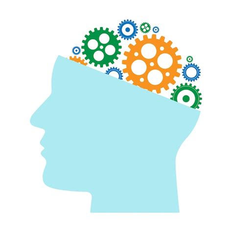 Premium Vector Silhouette Of A Human Head With A Brain Of Colored Gears