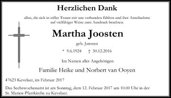 Alle Traueranzeigen F R Martha Joosten Trauer Rp Online De