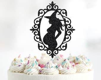 A Baby Is Brewing Halloween Baby Shower Pregnant Witch Cake Topper