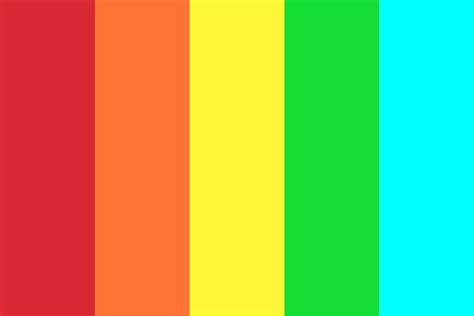 Rainbow Red Orange Yellow Green Cyan Color Palette