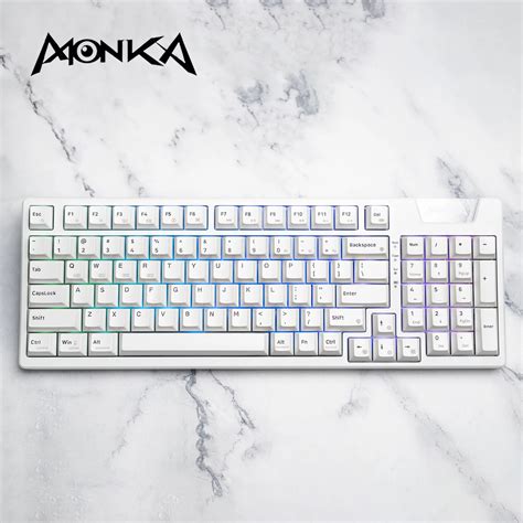 MONKA AE Gasket Hot Swap Three Mode Gaming Mechanical Keyboard RGB Backlight Customizable Logo