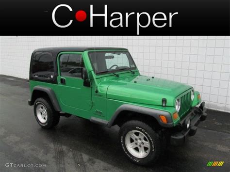 2004 Electric Lime Green Pearl Jeep Wrangler Sport 4x4 64555202 Photo