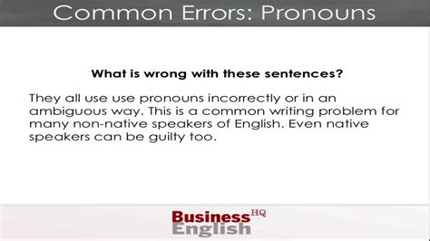 Common Writing Mistakes Pronouns YouTube