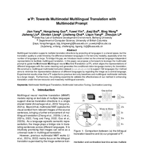 M P Towards Multimodal Multilingual Translation With Multimodal Prompt