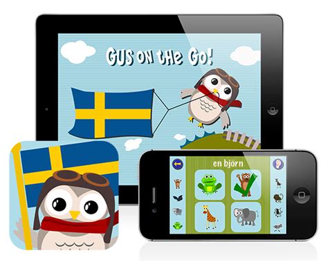 Gus on the Go: Swedish for kids | Gus on the Go language learning apps for kids