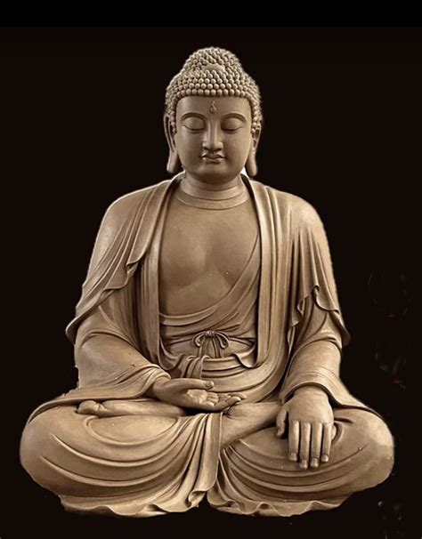 Peaceful Buddha Stone Statue Sangha Garden Decoration