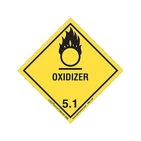 Labelmaster Hazard Class 51 Dot Oxidizer Label 4 X 4 English