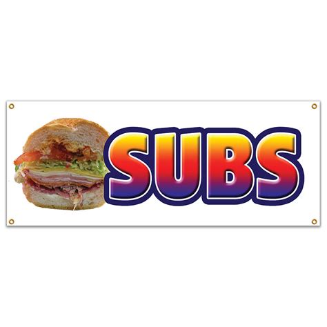 Signmission Subs Banner Sign Submarine Hero Hoagie Shop Signs Sandwich