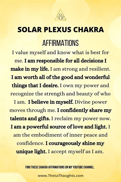 Unlock Your Solar Plexus Chakra Affirmations To Boost Self Esteem And