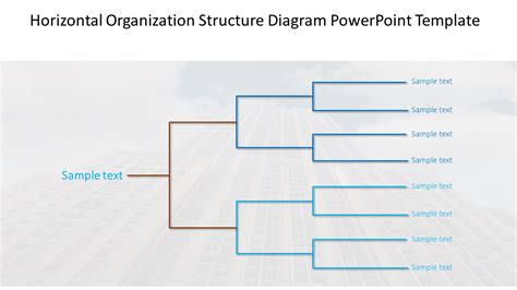 Horizontal Organization Structure Diagram Powerpoint Template