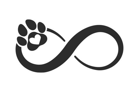 Paw Print And Heart Infinity Sign Svg Cut File By Creative Fabrica Crafts · Creative Fabrica