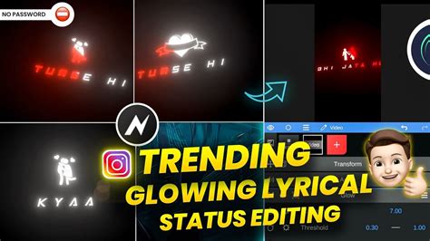 Trending Glowing Lyrical Status Editing Alight Motion Lyrics Video