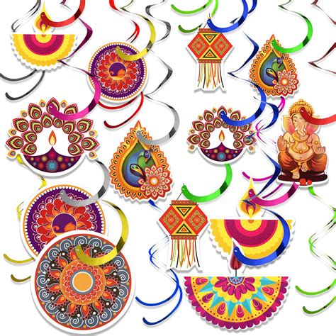 Buy Pieces Diwali Hanging Swirls Decorations Happy Diwali Lights