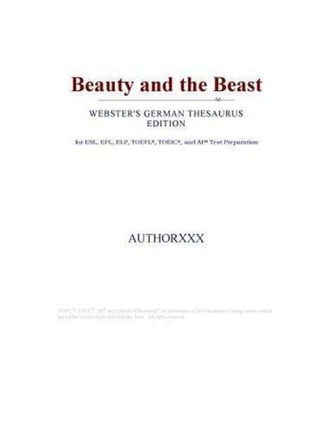 Beauty And The Beast Webster S German Thesaurus Edition Ebook Icon