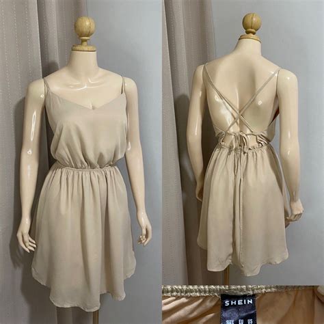 Shein Nude Backless Dress Women S Fashion Dresses Sets Dresses On Carousell