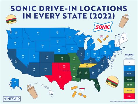 El Número De Sonic Drive Ins En Cada Estado Map Barinopia