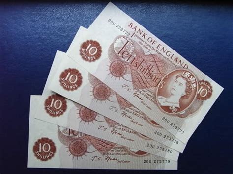 Bank Of England Ten Shillings Note Fforde 1966 70 Ebay