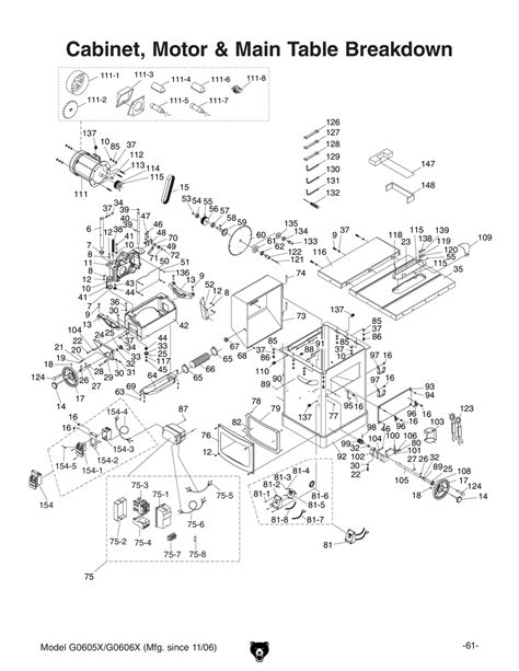Parts For 12 Extreme Series Table Saw Single Phase Grizzly Industrial