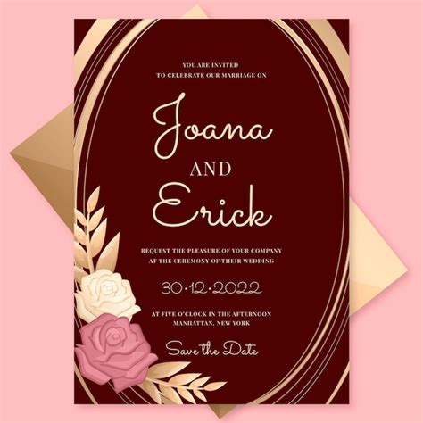 Free Vector Gradient Golden Luxury Wedding Invitation Template