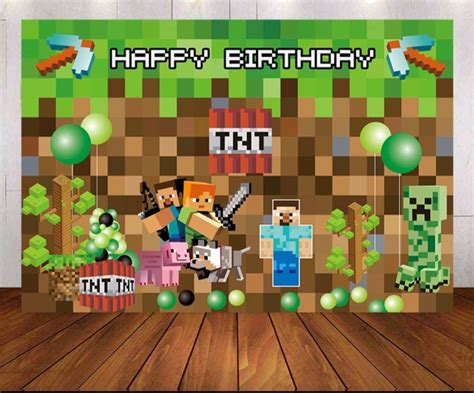 Minecraft Birthday Backdrop Hobbies Toys Toys Games On Carousell