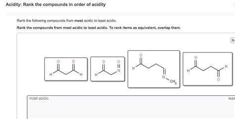 Solved Acidity Rank The Compounds In Order Of Acidity Rank