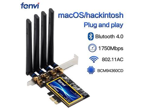 T919 1750Mbps PCIe Desktop Wifi Card BCM94360CD For MacOS Hackintosh