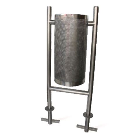 Open Top Stainless Steel Perforated Dustbin With Stand Material Grade