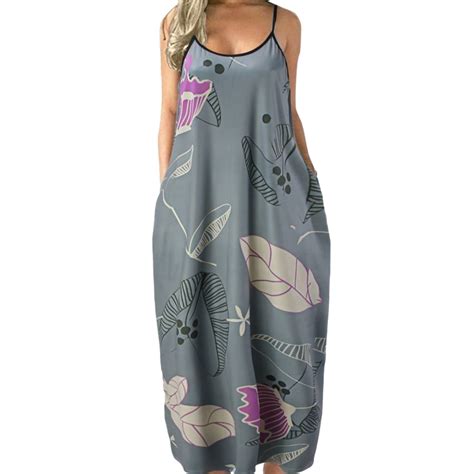 DVKOVI Women Summer Sleeveless Floral Print Loose Long Dress Square