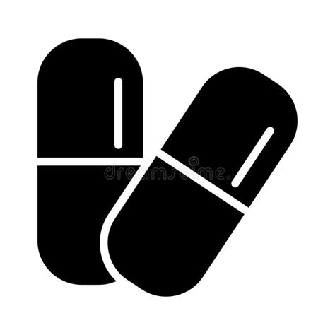 Medicine Capsules Drugs Silhouette Style Icon Stock Vector