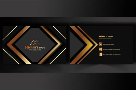 Premium PSD A Set Of Black And Gold Business Cards With A Black And