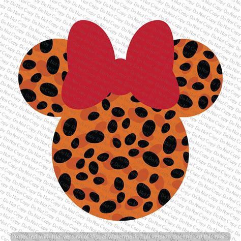 Minnie Mouse Leopard Head Svg File Cricut Design Space Etsy