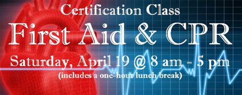 First Aid And Cpr Certification Class